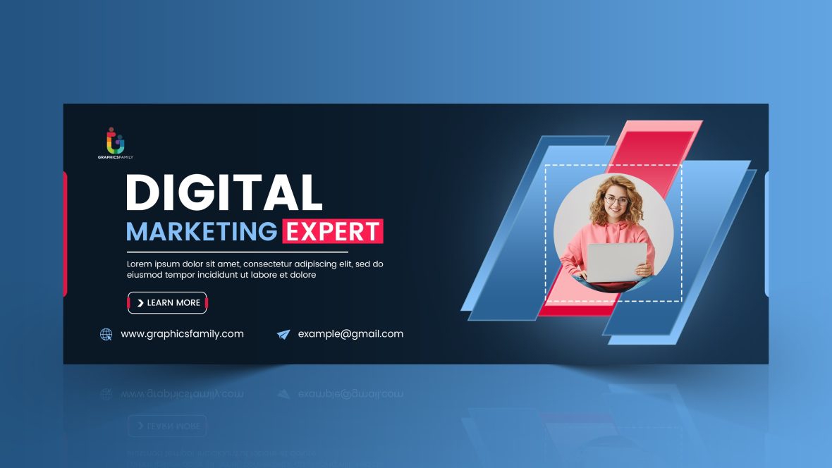 فایل طراحی کاور فیسبوک بازاریابی دیجیتال - Digital Marketing Facebook Cover Design