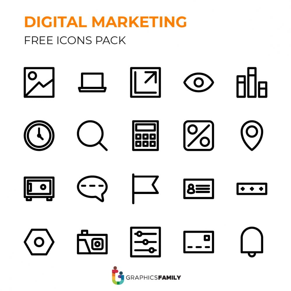 فایل مجموعه آیکون‌های بازاریابی دیجیتال - Digital Marketing Icons Set