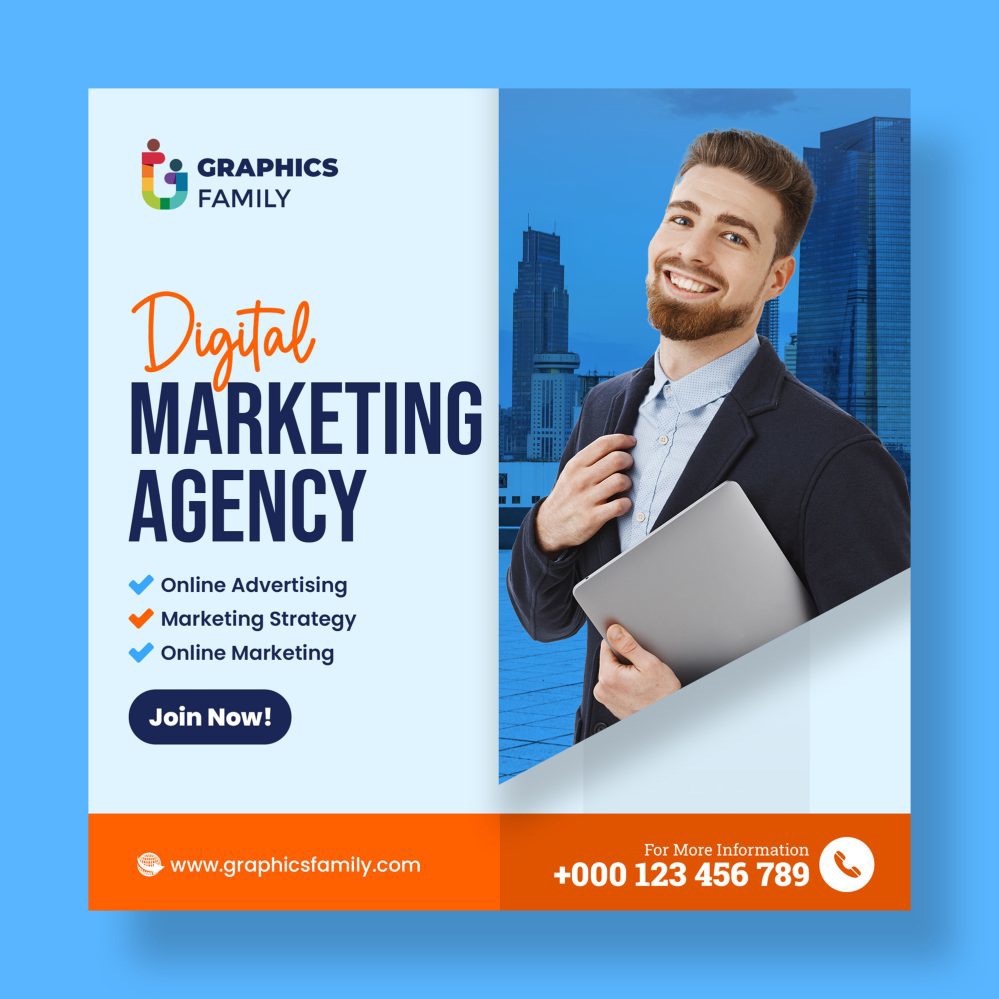 فایل طراحی پست شبکه‌های اجتماعی بازاریابی دیجیتال - Digital Marketing Social Media Post Design