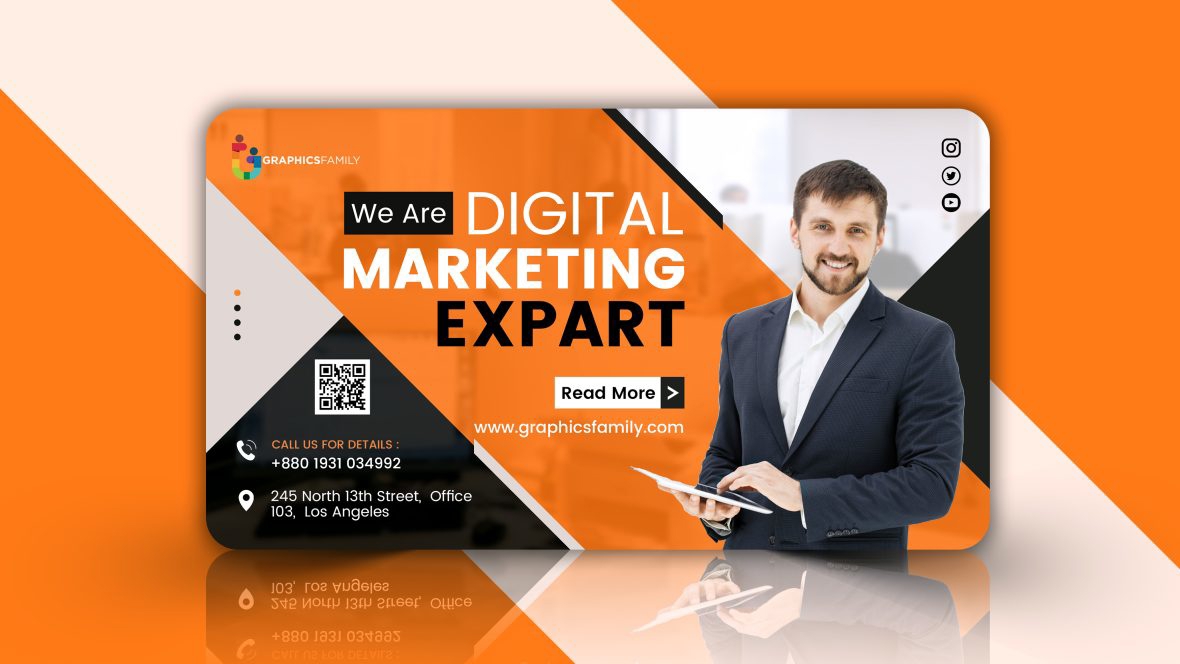 فایل الگوی بنر وب سایت بازاریابی دیجیتال - Digital Marketing Website Banner Template