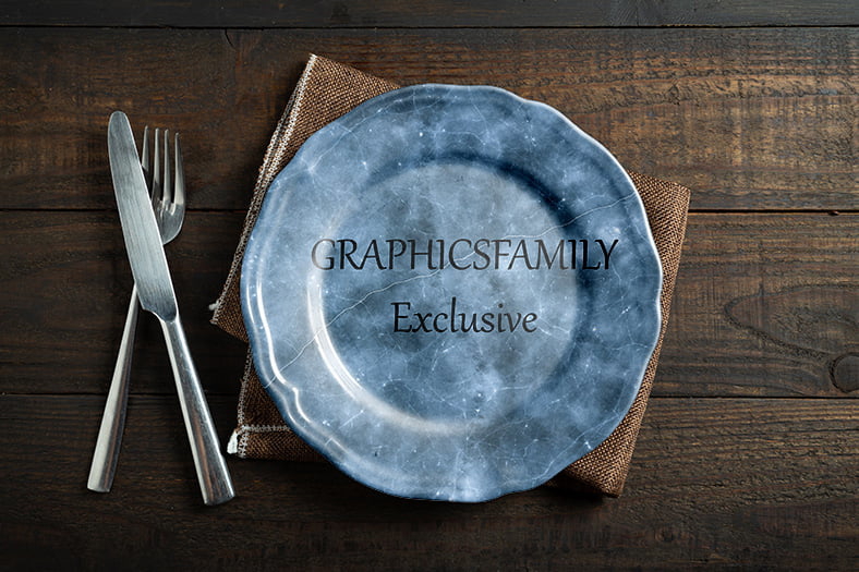 فایل ماکت بشقاب شام - Dinner Plate Mockup