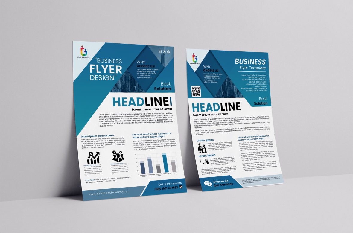 فایل الگوی طراحی بروشور ارائه دو طرفه - Double Side Presentation Flyer Design Template