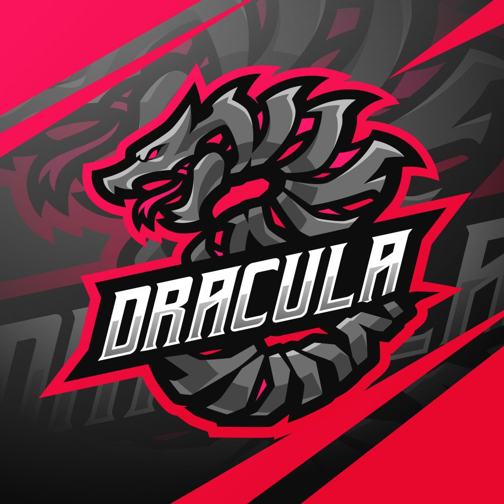 فایل الگوی لوگوی بازی دراکولا - Dracula Gaming Logo Template