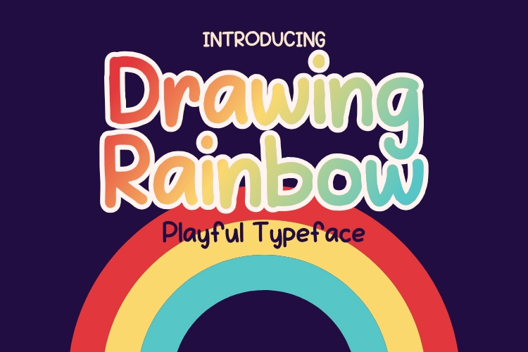 فایل فونت رنگین کمانی نقاشی - Drawing-Rainbow Font