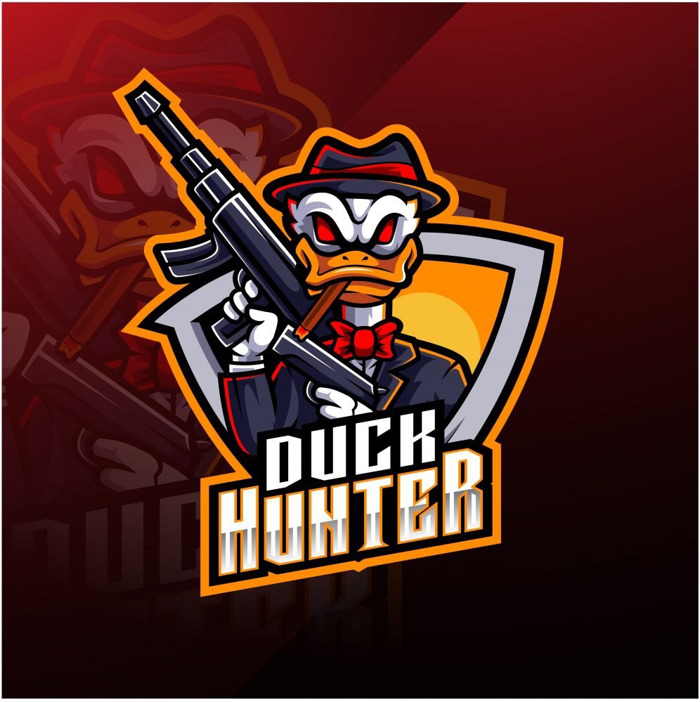 فایل لوگوی نماد ورزش‌های الکترونیکی Duck Hunter - Duck Hunter Esports Mascot Logo