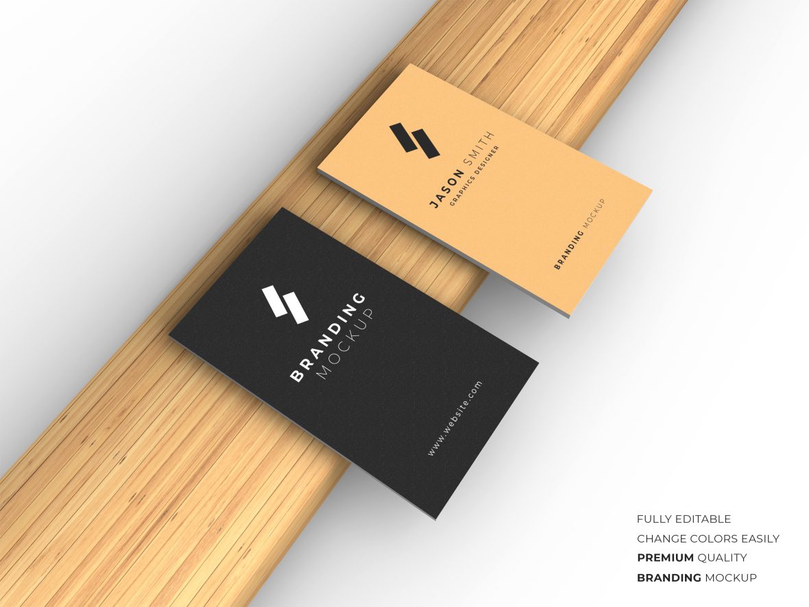 فایل موکاپ کارت ویزیت لبه - Edge Business Card Mockup