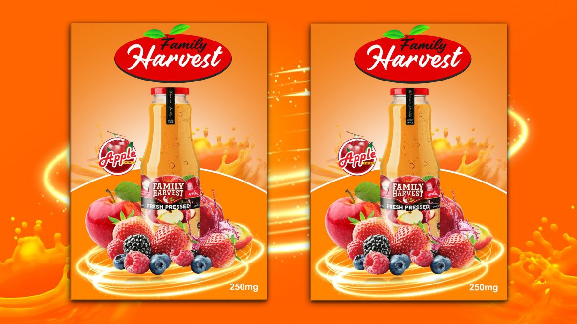 فایل طرح قالب بروشور بطری آبمیوه قابل ویرایش - Editable Bottle Juice Flyer Template Design