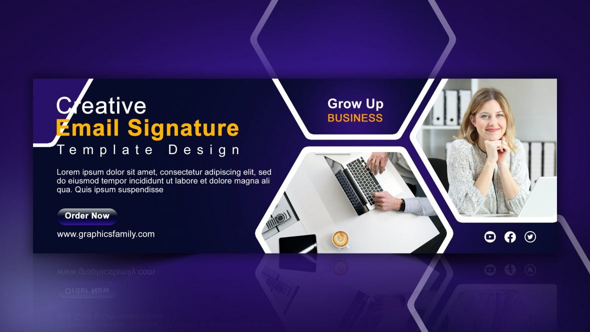 فایل طراحی امضای ایمیل تجاری قابل ویرایش - Editable Business Email Signature Design