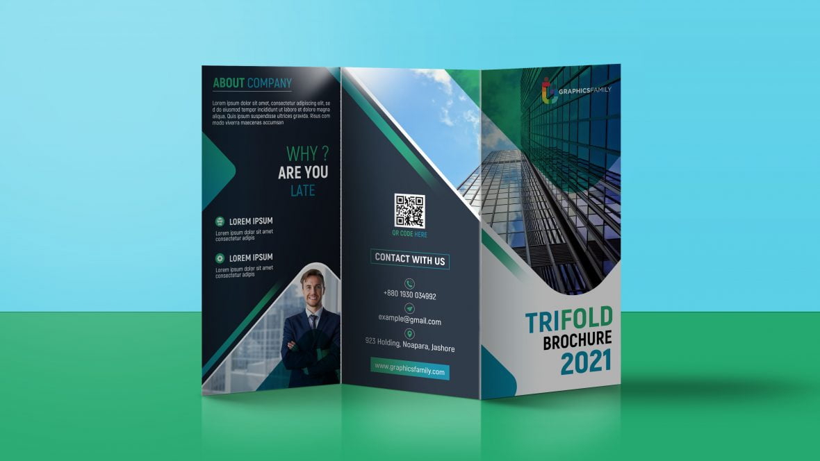 فایل قالب طراحی بروشور سه لت قابل ویرایش شرکت - Editable Company Trifold Brochure Design Template