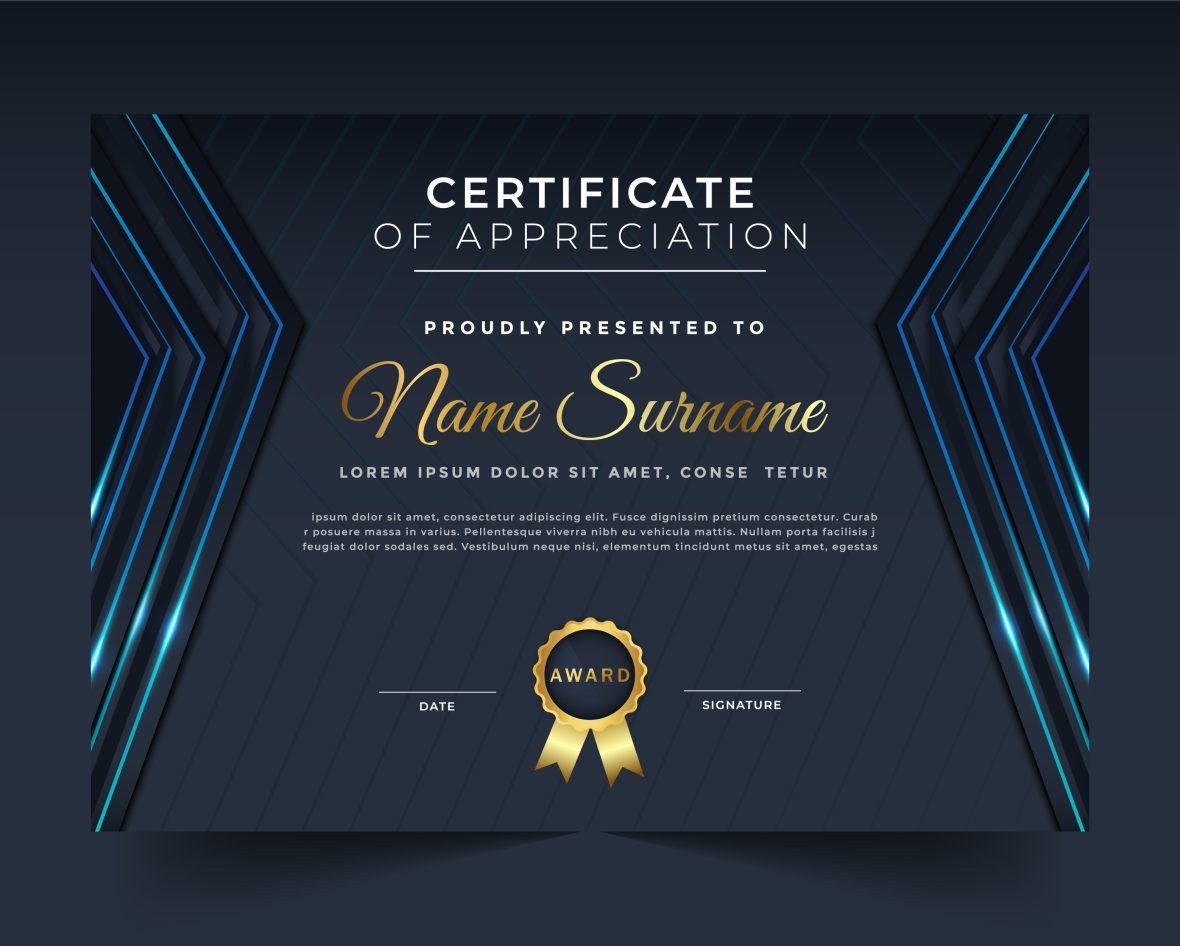 فایل الگوی گواهی زیبا و قابل ویرایش - Editable Elegant Certificate Template