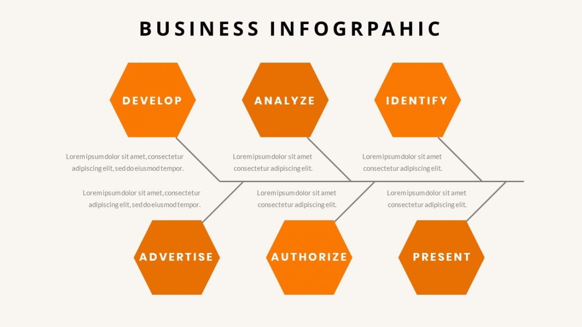 فایل قالب پاورپوینت نمودار شش ضلعی قابل ویرایش - Editable Hexagons Diagram Powerpoint Template
