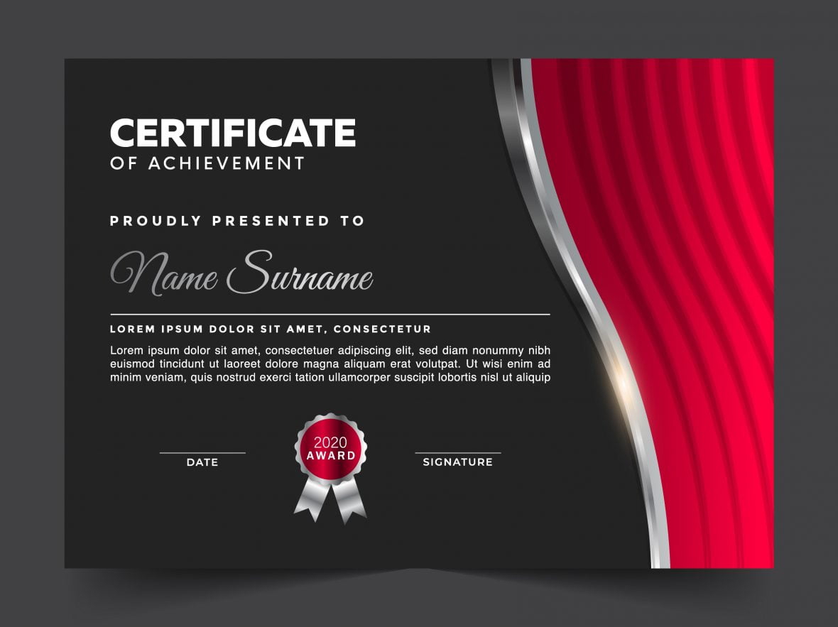 فایل الگوی گواهی مدرن منظره قابل ویرایش - Editable Landscape Modern Certificate Template