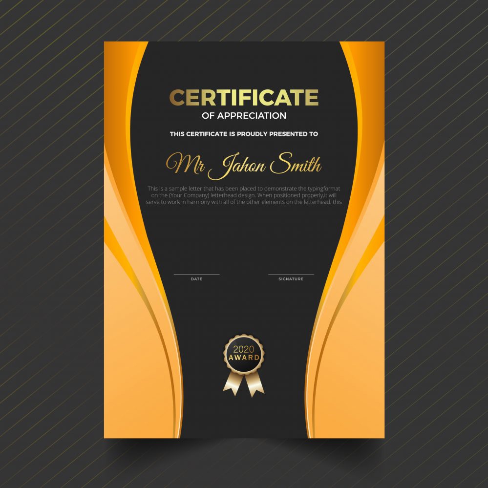 فایل الگوی تقدیرنامه پرتره قابل ویرایش - Editable Portrait Certificate of Appreciation Template