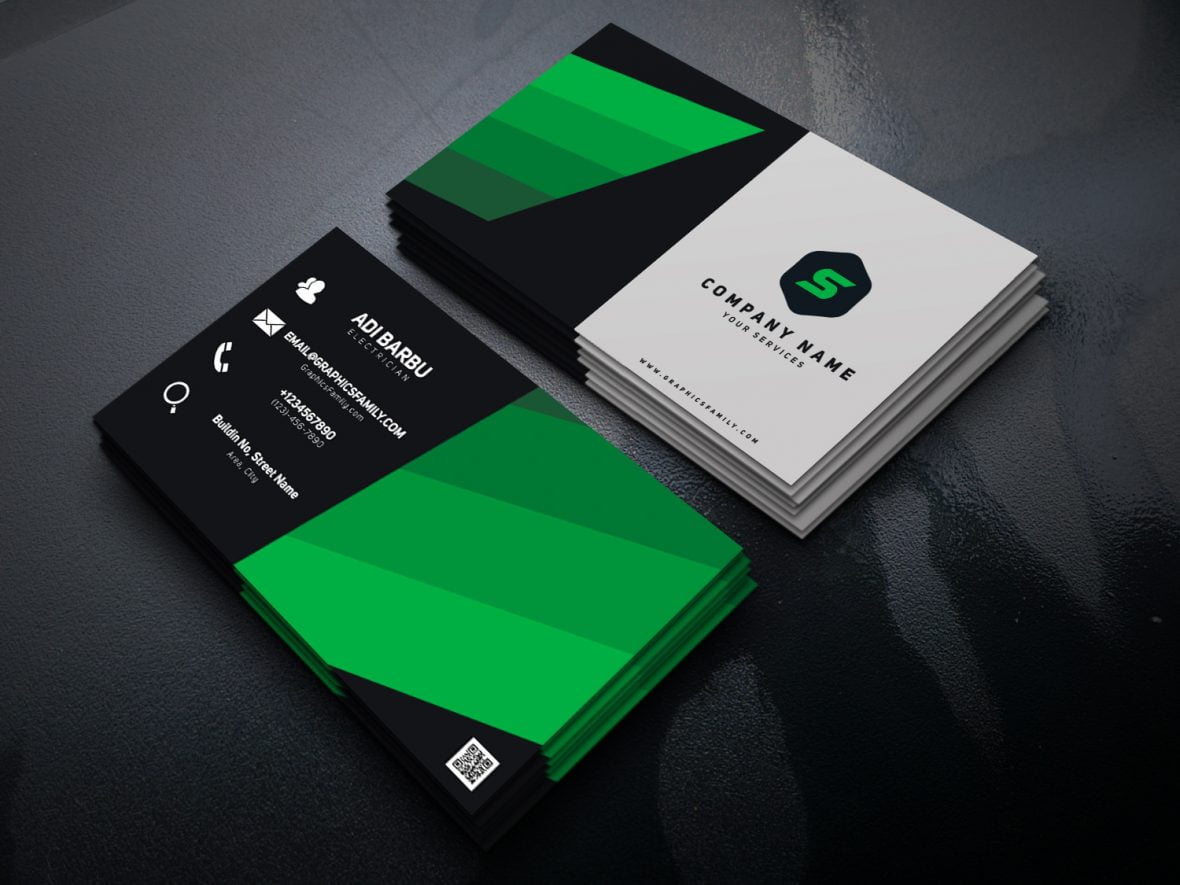 فایل طرح PSD کارت ویزیت برقکار - Electrician PSD Business Card Template