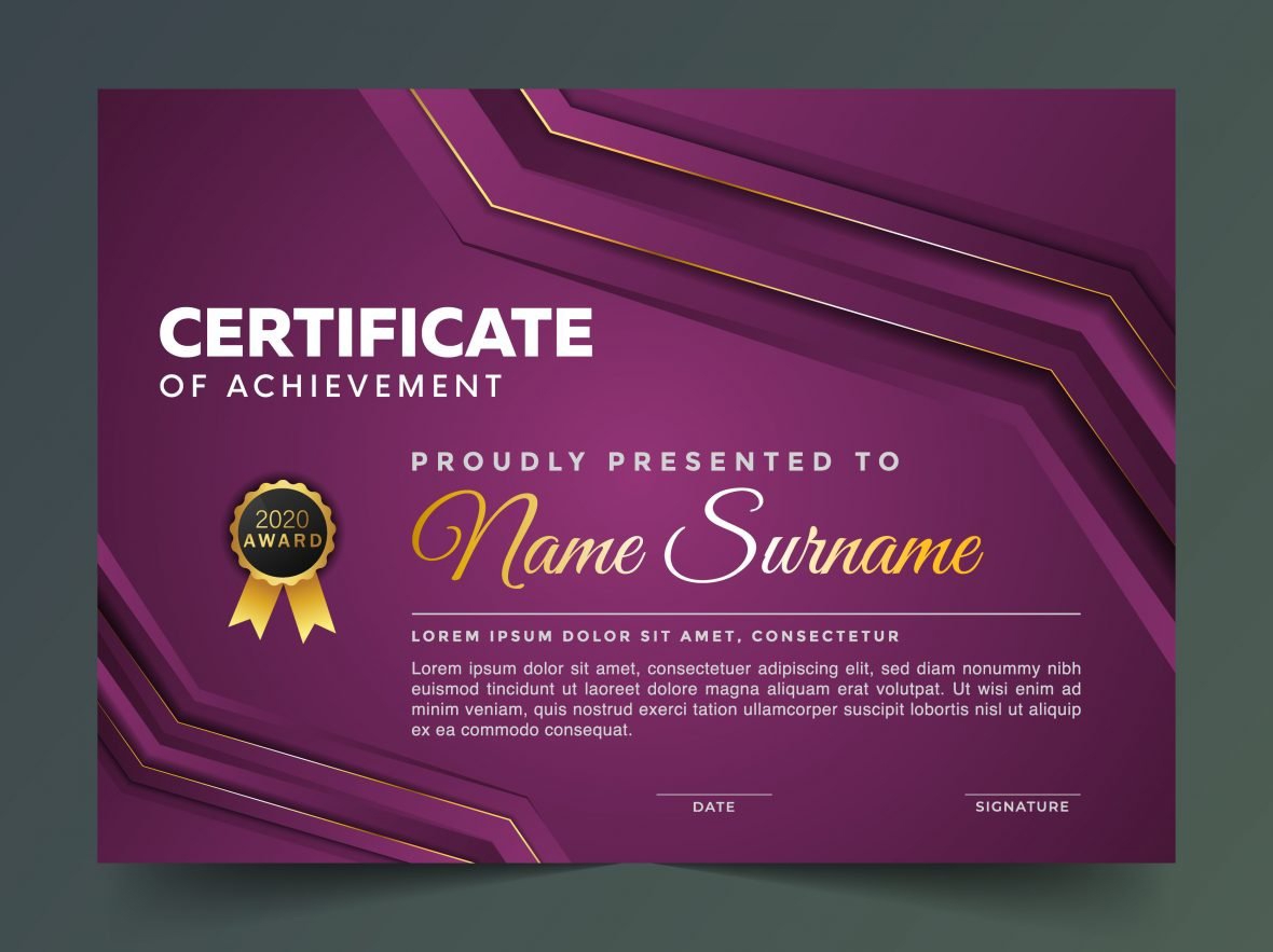فایل گواهی افقی Elegance با تصویر برداری - Elegance Horizontal Certificate With Vector Illustration