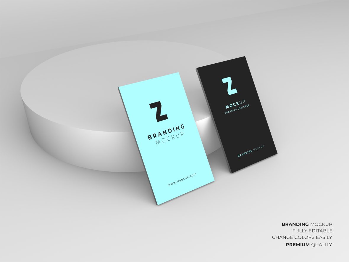 فایل نمونه کارت ویزیت شیک و مدرن - Elegant and modern business card mockup