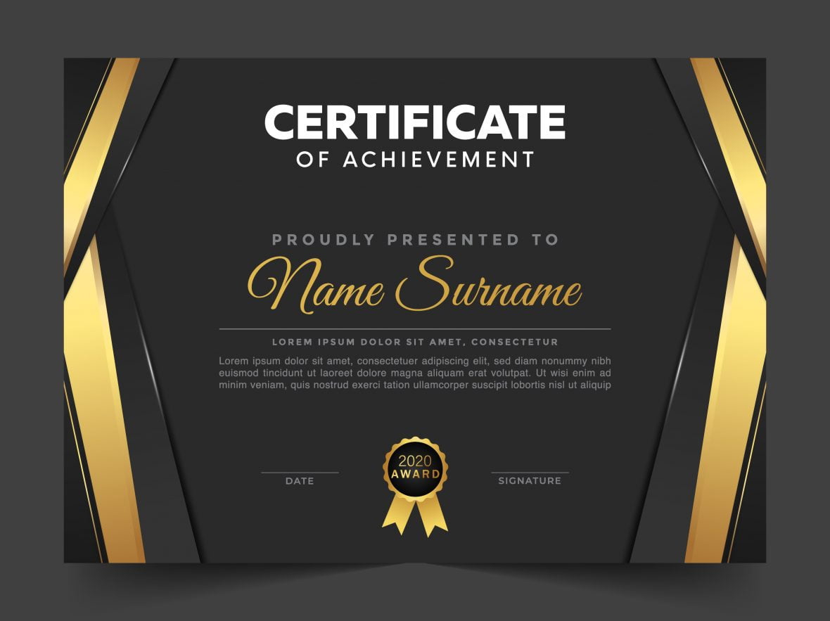 فایل مفهوم الگوی گواهی زیبا - Elegant certificate template concept