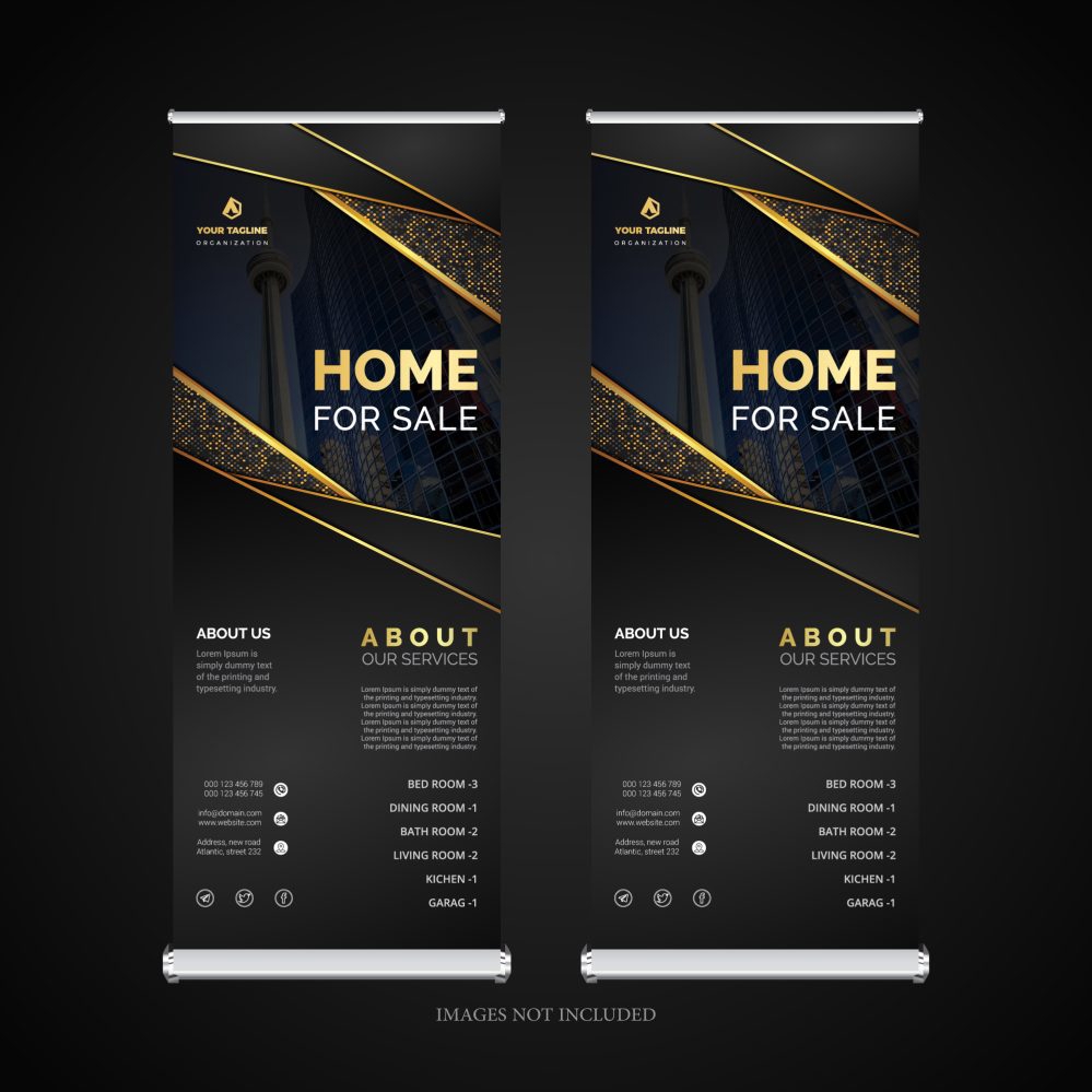 فایل الگوی بنر رول‌آپ زیبا - Elegant Roll-up Banner Template