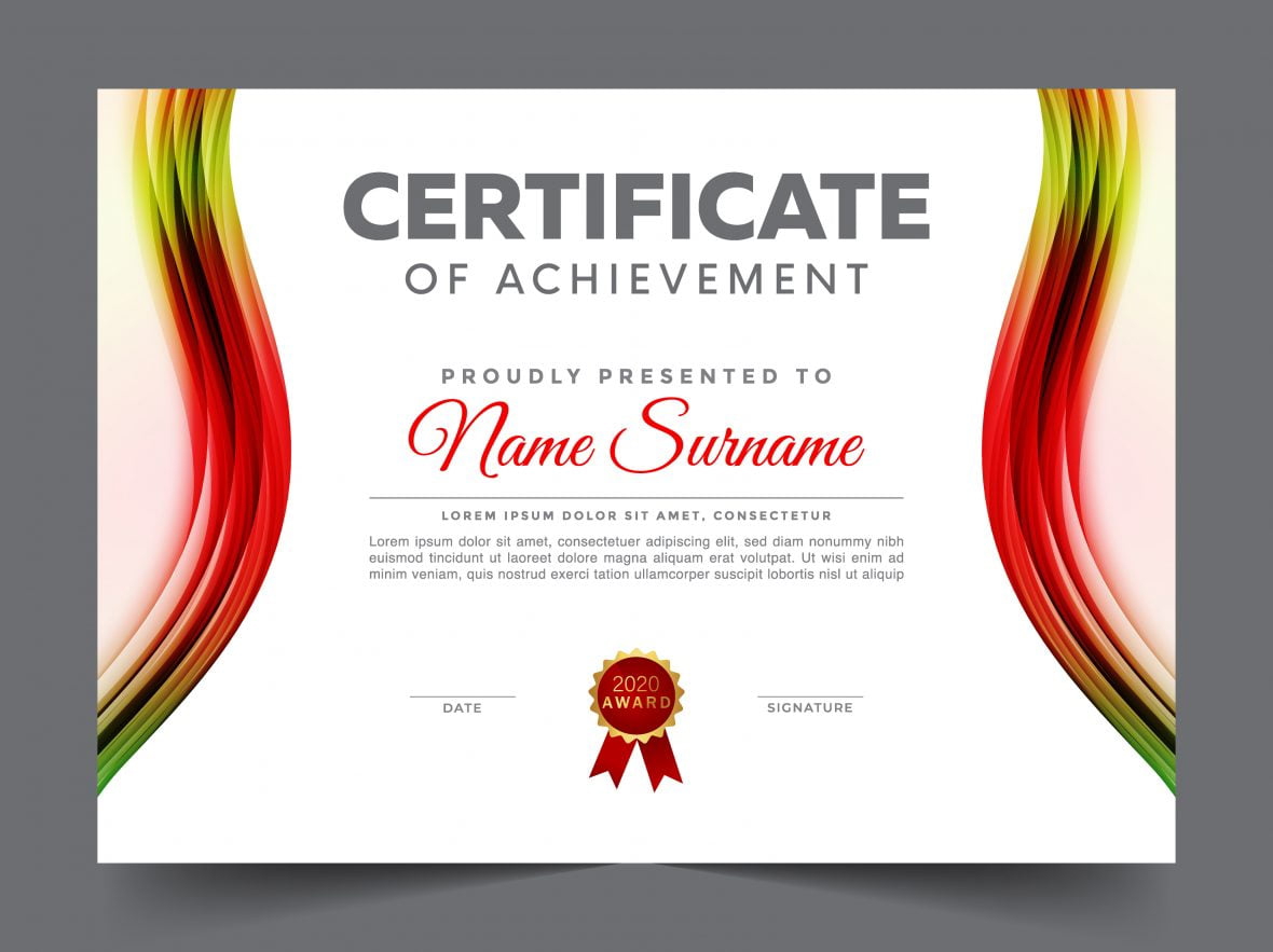 فایل گواهی سفید زیبا - Elegant White Certificate