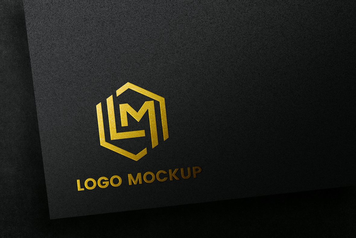 فایل موکاپ لوگوی طلایی برجسته - Embossed Golden Logo Mockup