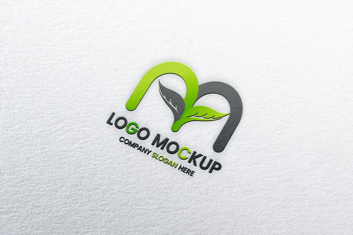 فایل موکاپ لوگو برجسته روی کاغذ سفید - Embossed Logo Mockup on White Paper