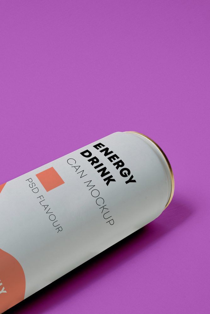 فایل ماکت طراحی قوطی نوشیدنی انرژی‌زا - Energy Drink Can Design Mockup