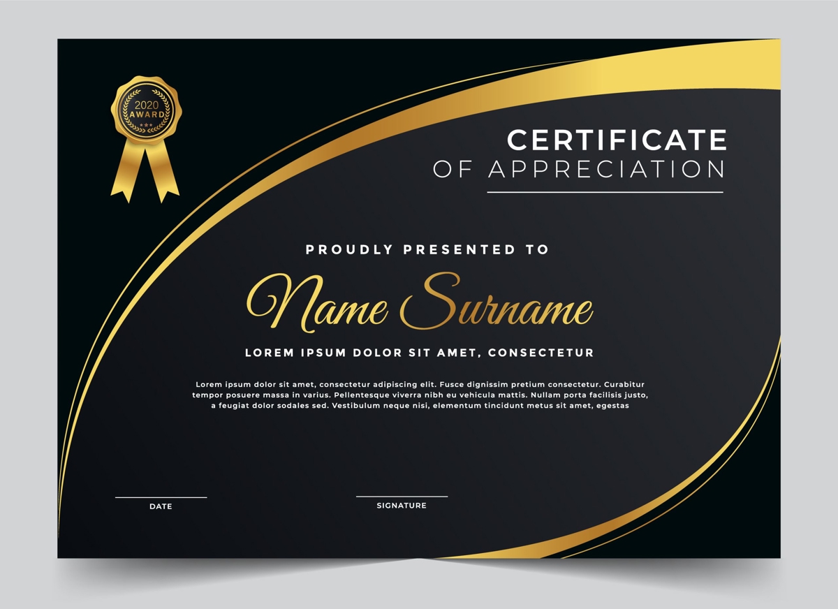 فایل الگوی گواهی جایزه تعالی - Excellence Award Certificate Template