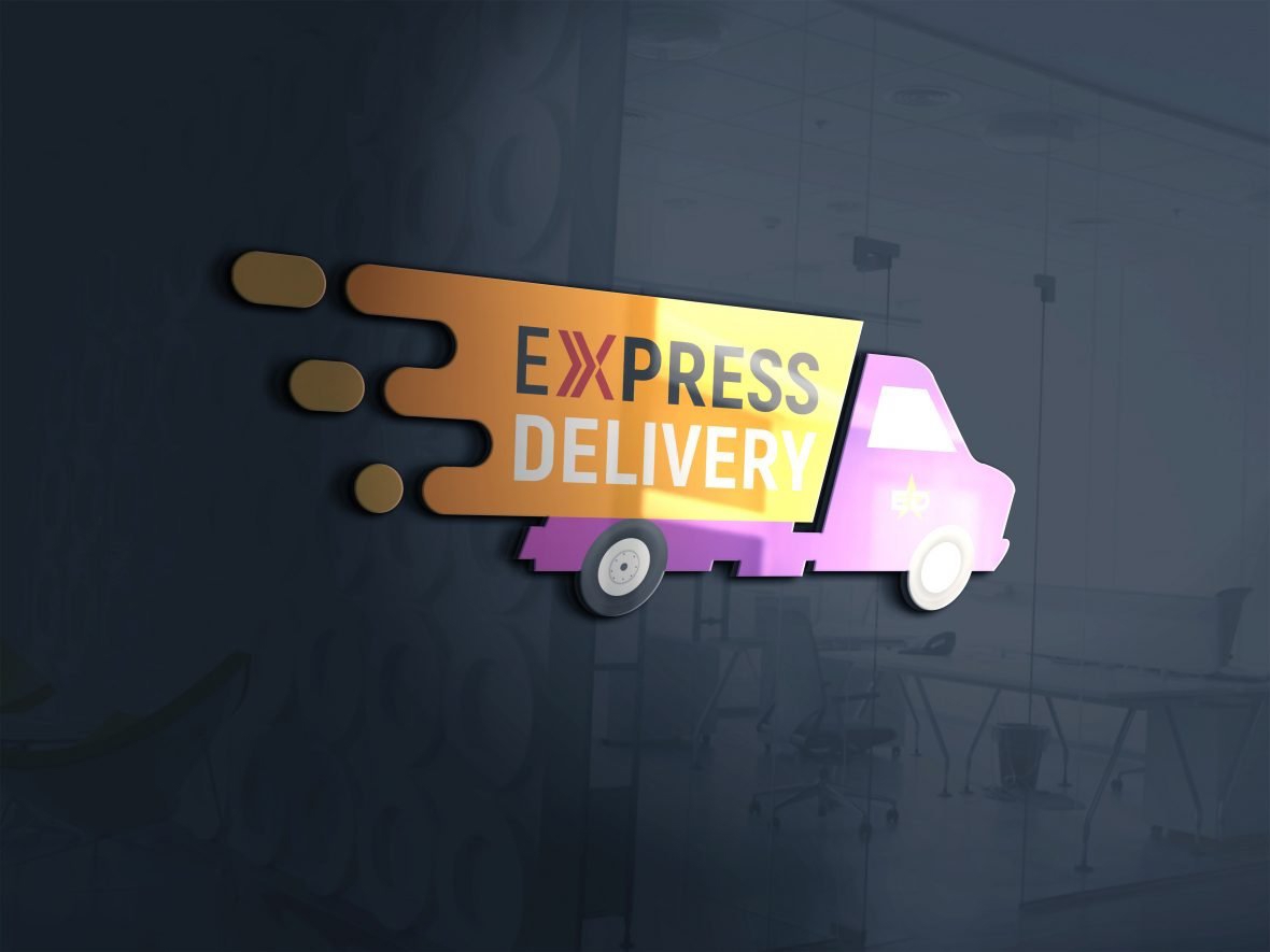 فایل طرح لایه باز لوگو فروشگاه اینترنتی مپ دیزاین (PSD) - Express Delivery Logo Design PSD