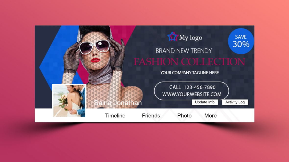 فایل قالب PSD کاور فیسبوک لباس‌های مد روز - Fashion Clothes PSD Facebook Cover Template