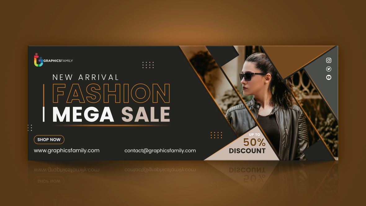 فایل طراحی کاور فیسبوک حراج مد - Fashion Sale Facebook Cover Design