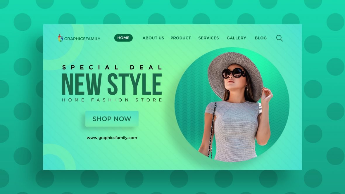 فایل الگوی طراحی رابط کاربری وب‌سایت مد - Fashion Website UI Design Template