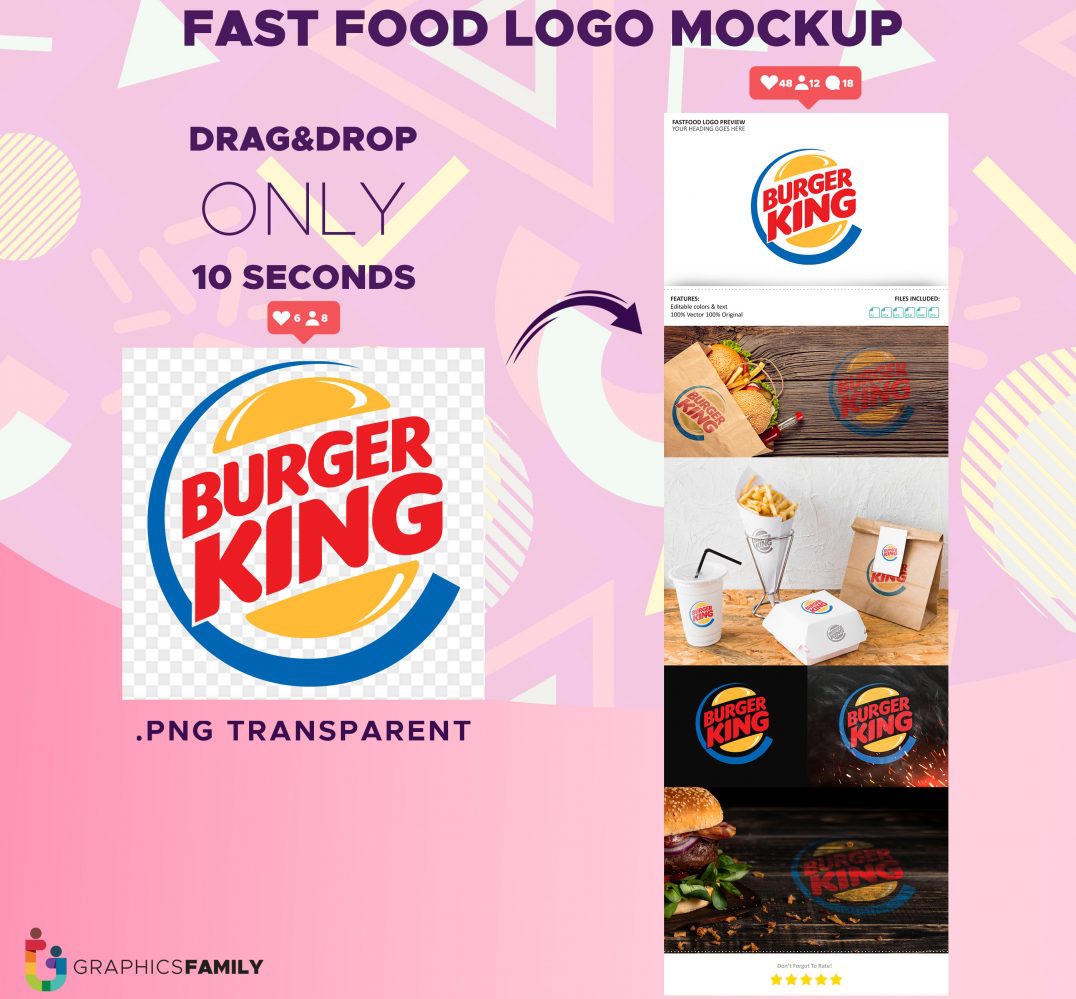 فایل موکاپ لوگو فست فود - Fast Food Logo Mockup