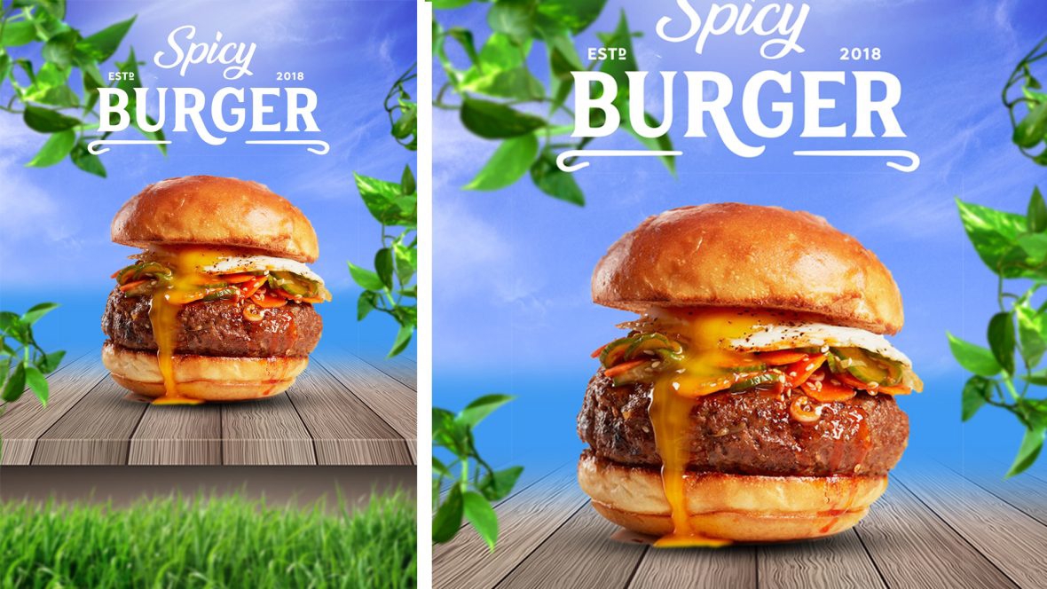 فایل طرح پوستر PSD تبلیغاتی فست فود برگر - Fast-Food Burger Advertising PSD Poster Design