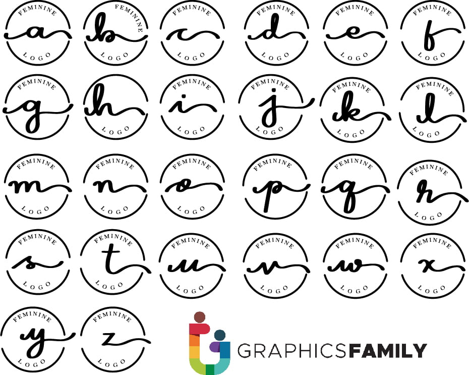 فایل الگوی لوگوی حروف گلدار زنانه - Feminine floral letter logo template
