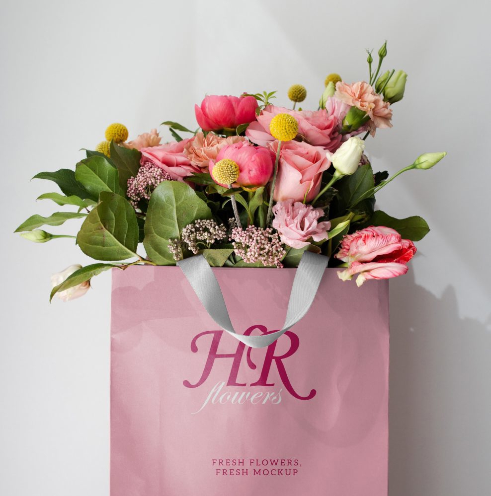 فایل ماکت طرح کیف دستی گل - Flower Handbag Design Mockup