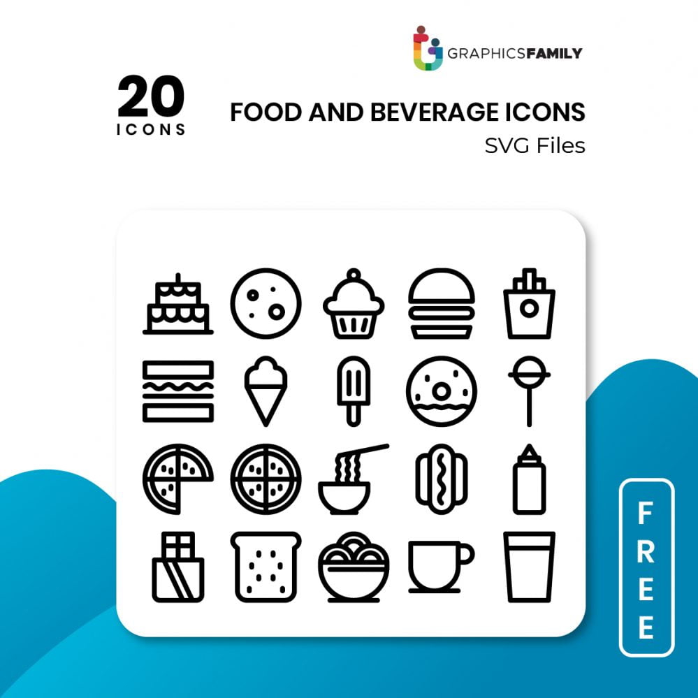 فایل آیکن‌های غذا و نوشیدنی - Food and Beverage Icons