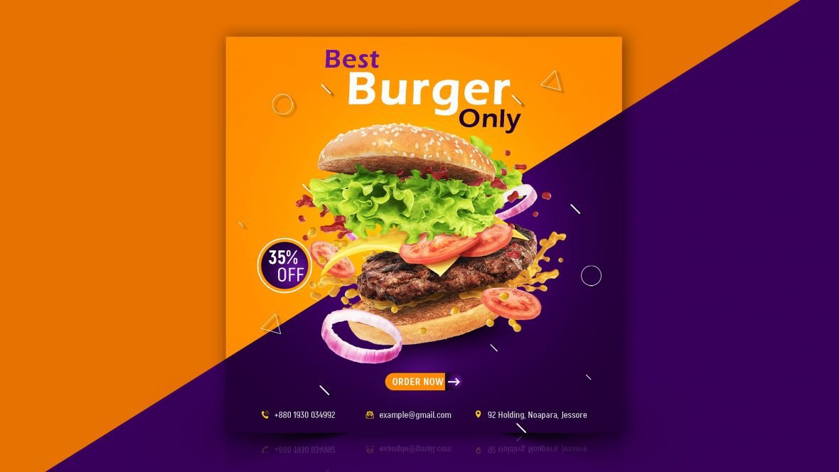 فایل طراحی پست غذا برای اینستاگرام - Food Post Design for Instagram