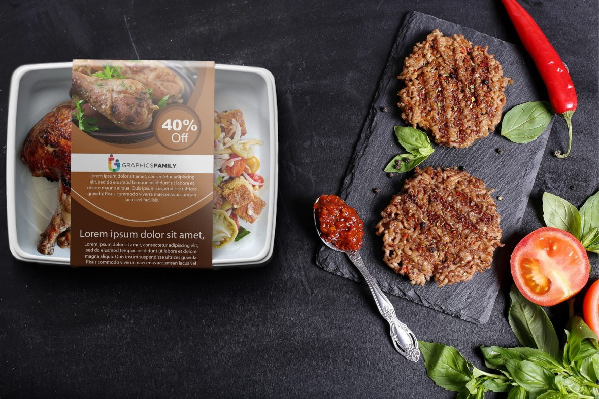 فایل ماکت سینی غذا - Food Tray Mockup