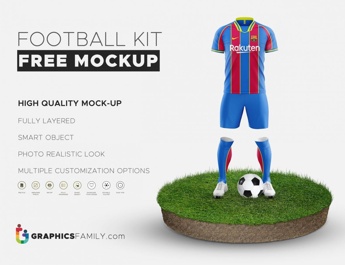 فایل الگوی ماکت کیت فوتبال - Football Kit Mockup Template