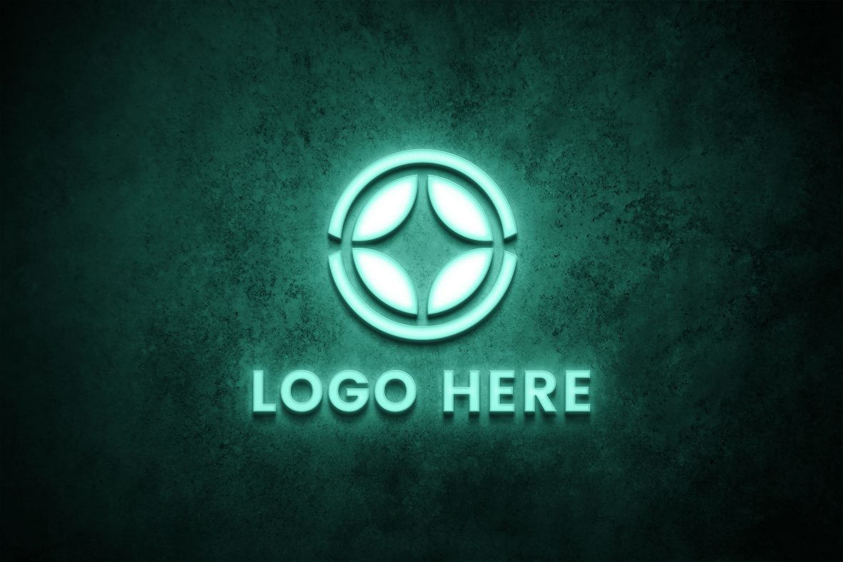 فایل موکاپ لوگو نور یخ زده - Frozen Light Logo Mockup