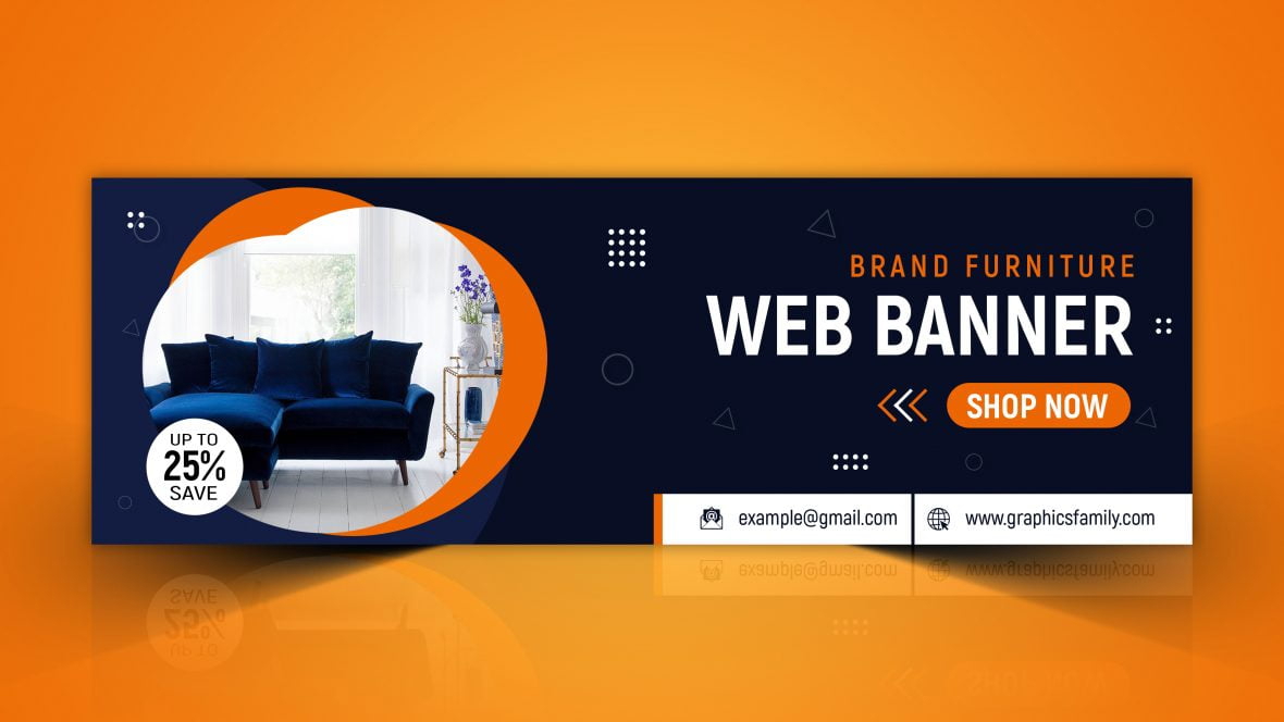 فایل طرح بنر وب سایت کسب و کار مبلمان PSD - Furniture Business Web Banner Template PSD