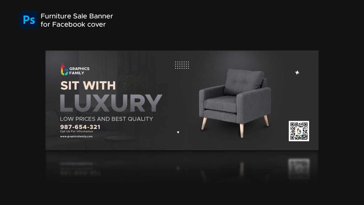 فایل بنر فروش مبلمان برای کاور فیسبوک - Furniture Sale Banner for Facebook Cover