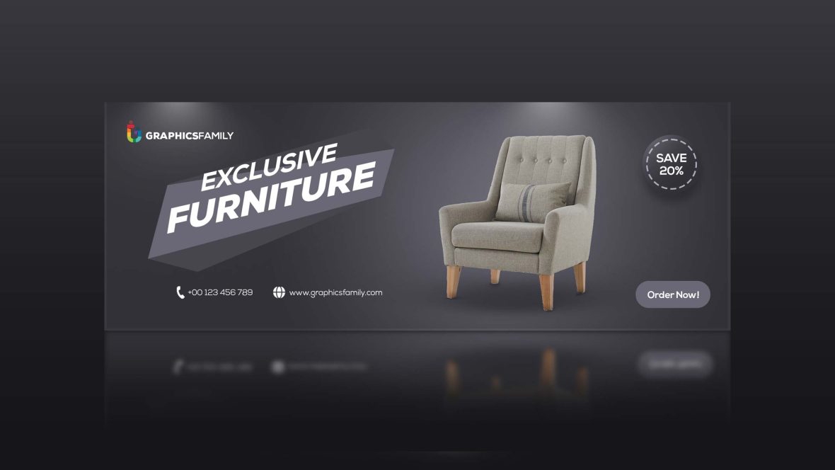 فایل الگوی طراحی بنر وب فروش مبلمان - Furniture Sale Web Banner Design Template
