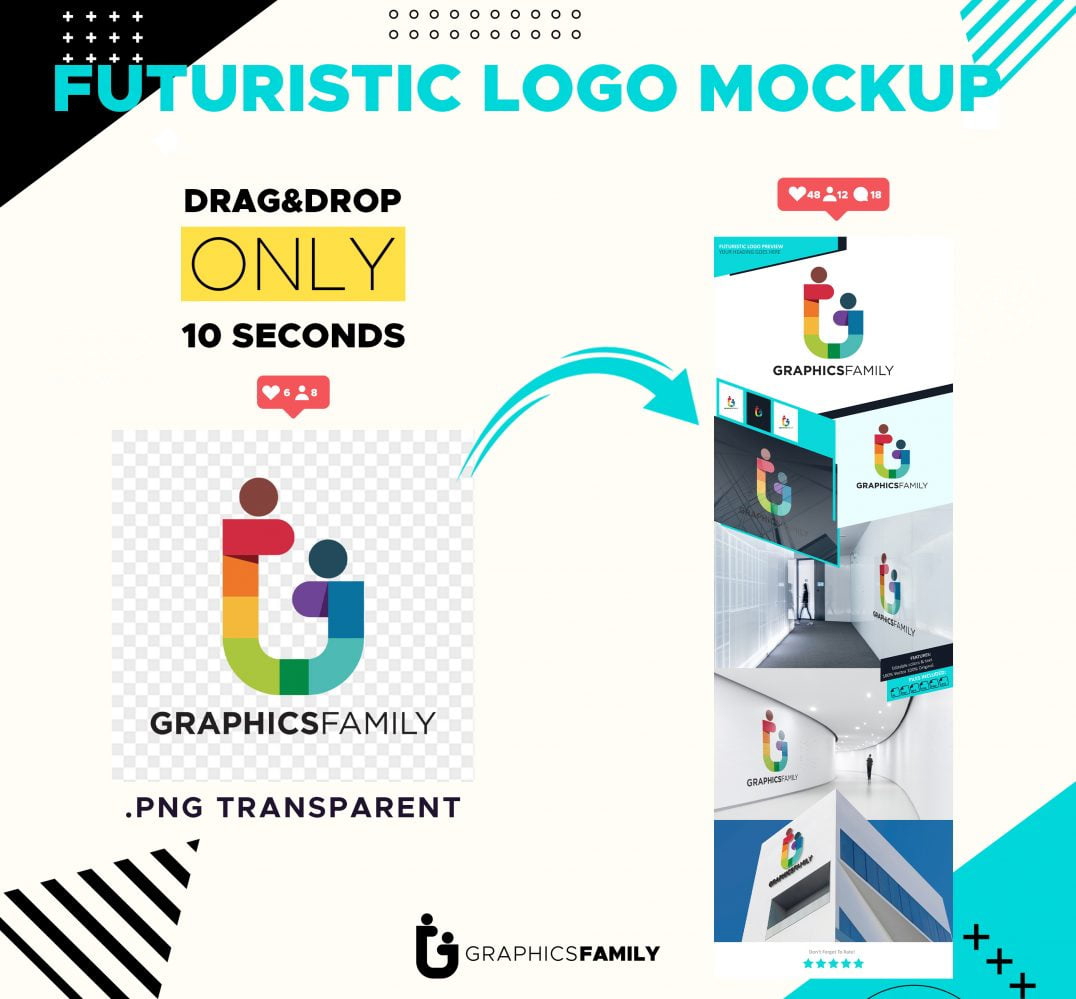 فایل موکاپ لوگو آینده‌نگر - Futuristic Logo Mockup