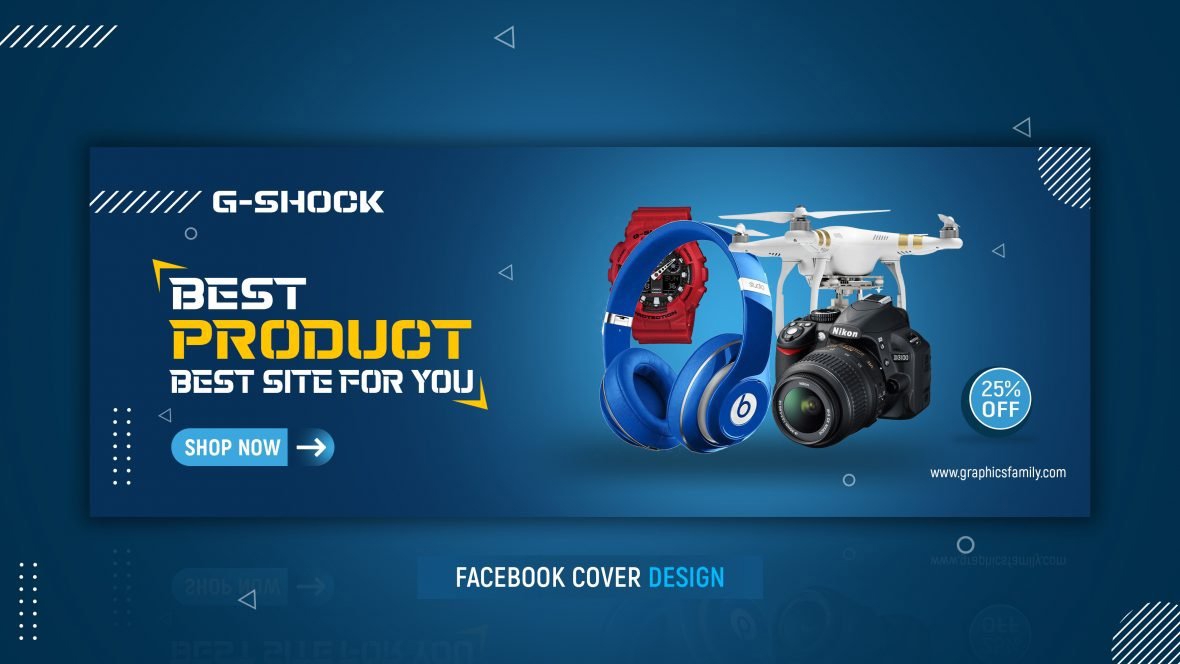 فایل قالب PSD طرح جلد فیسبوک گجت‌ها - Gadgets Facebook Cover Design Template PSD