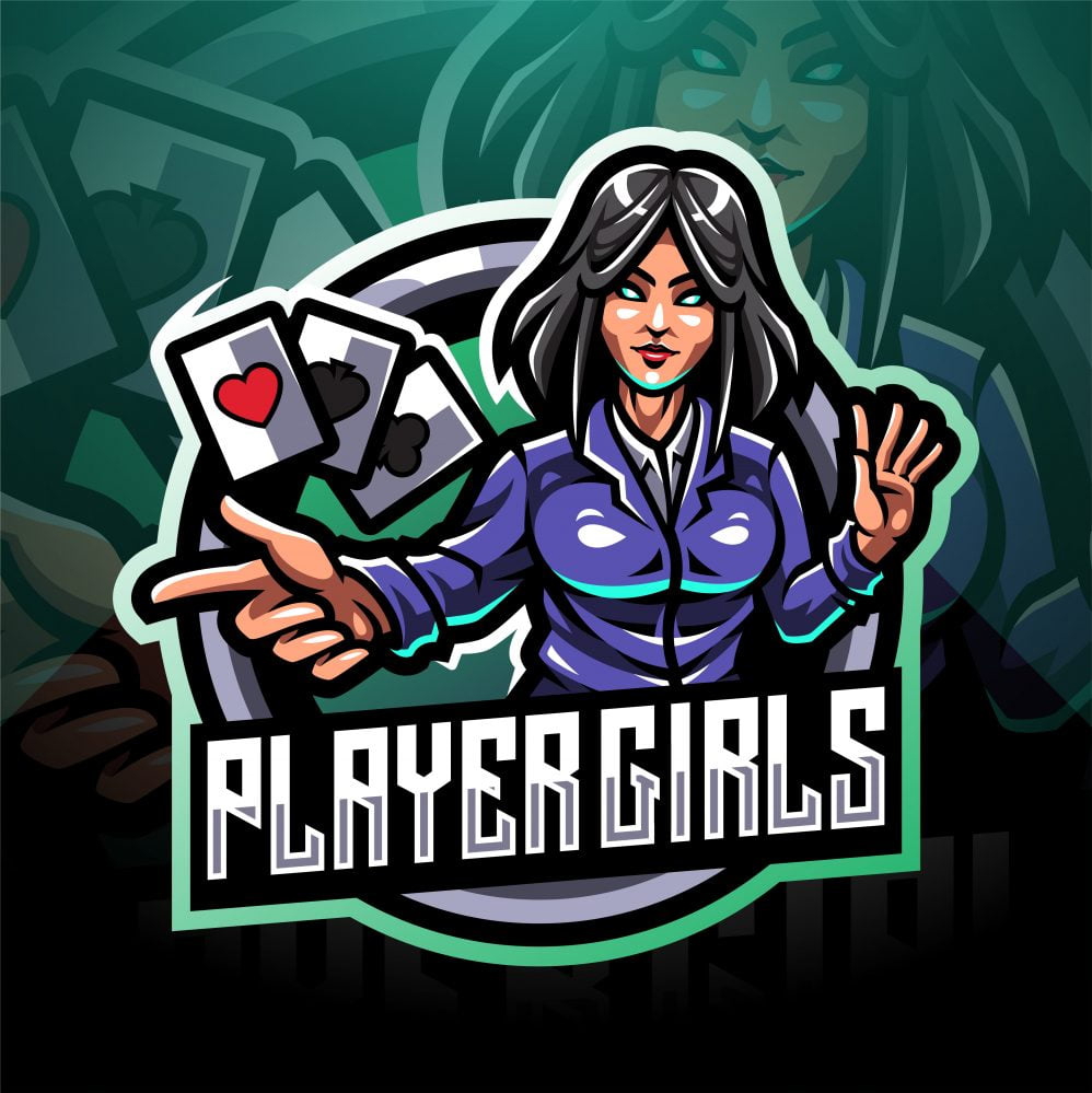 فایل لوگوی نماد ورزش‌های الکترونیکی بازیکنان دختر - Girls Players Esports Mascot Logo