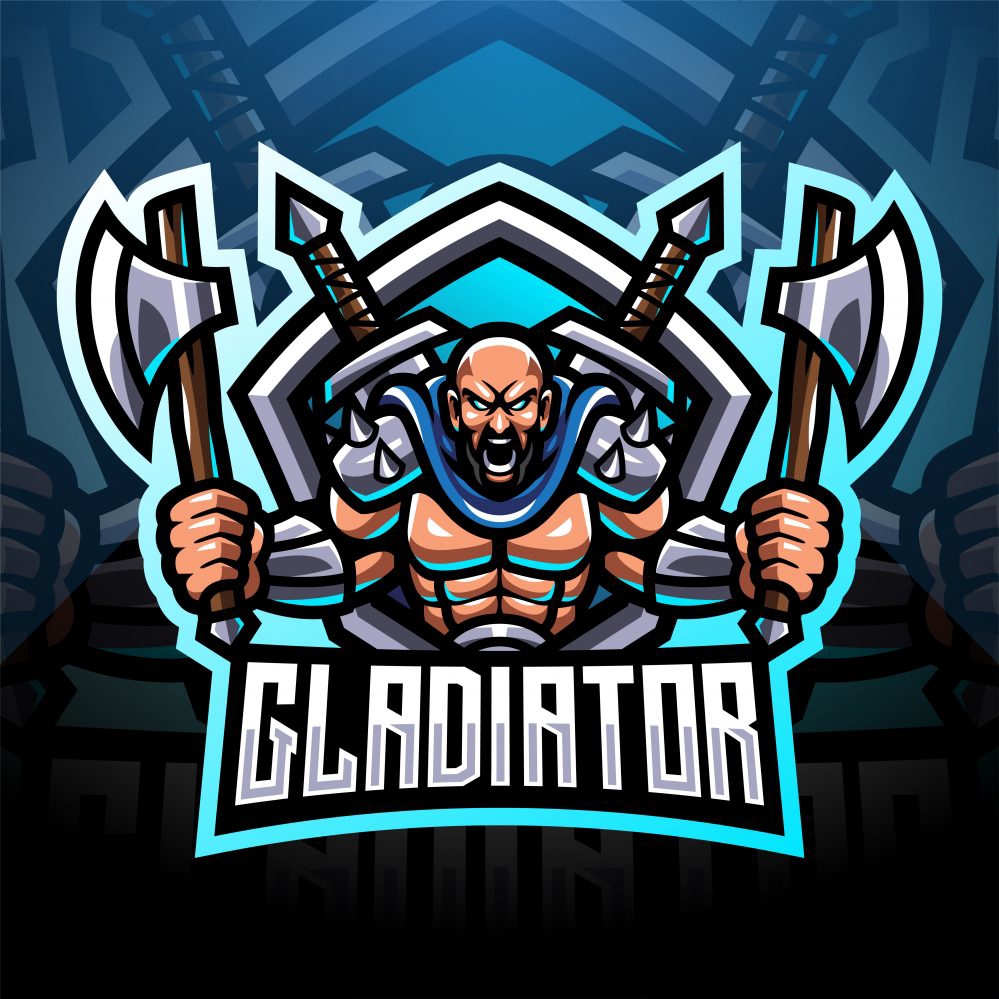 فایل الگوی نماد ورزش‌های الکترونیکی گلادیاتور مبارز - Gladiator Fighter Esports Mascot Template
