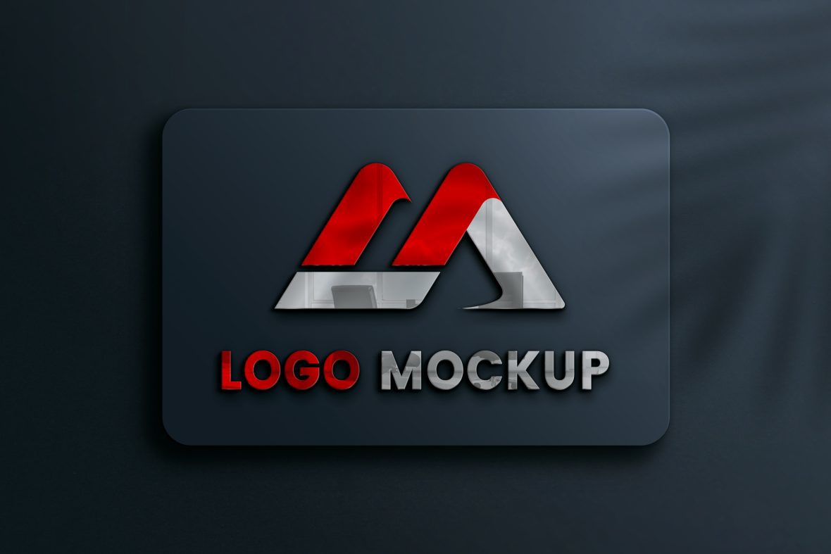 فایل موکاپ لوگو با جلوه‌های شیشه‌ای - Glass Effects Logo Mockup