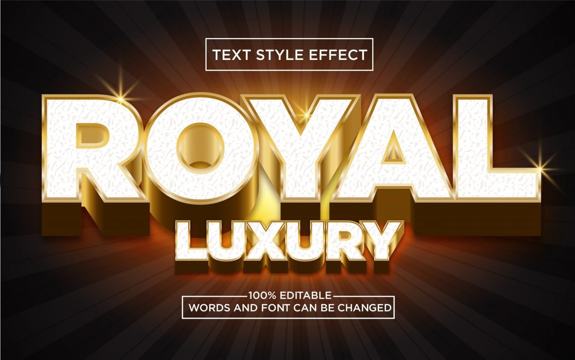 فایل افکت متن سه بعدی طلایی - Golden 3D Text Style Effect