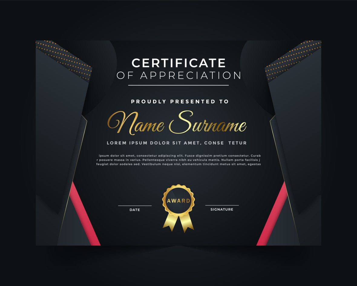 فایل الگوی گواهی دیپلم طلایی - Golden Diploma Certificate Template
